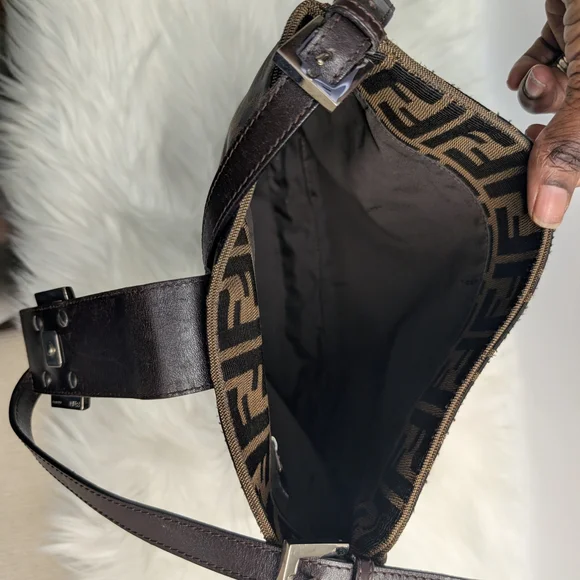 Fendi Brown FF Canvas Shoulder Bag - Picture 6 of 11